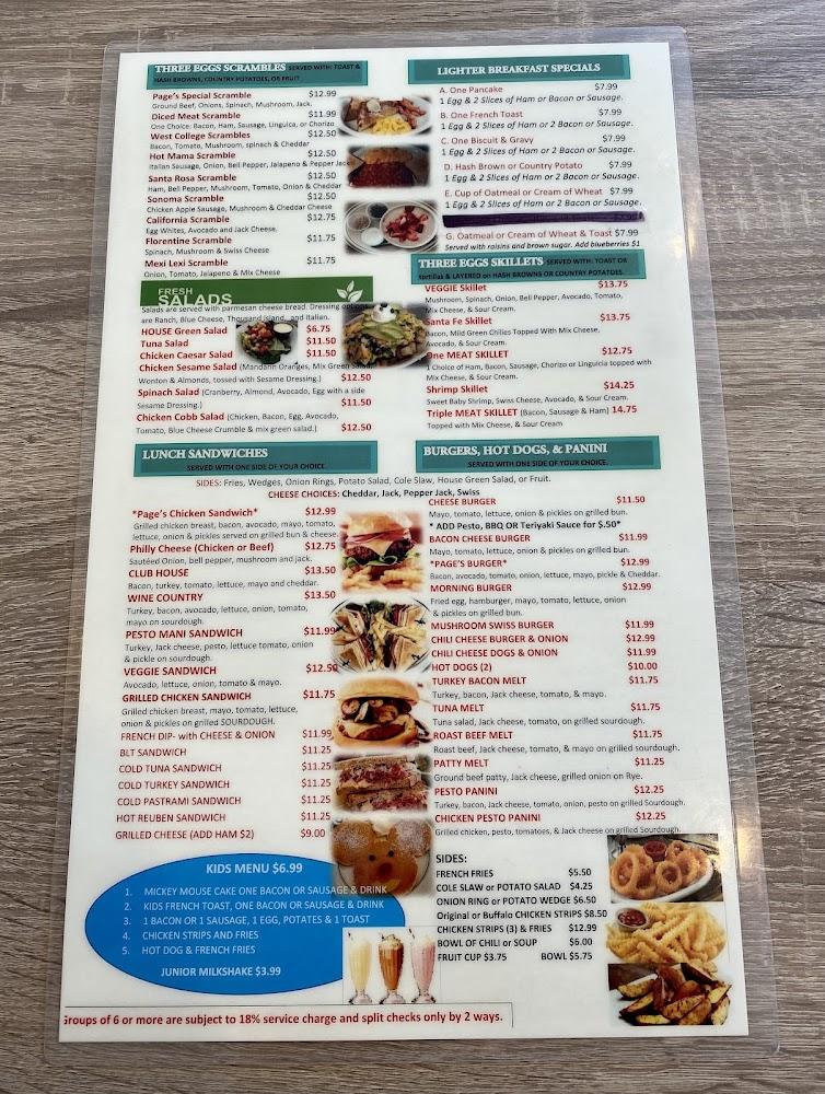 Page's Diner Menu image 4